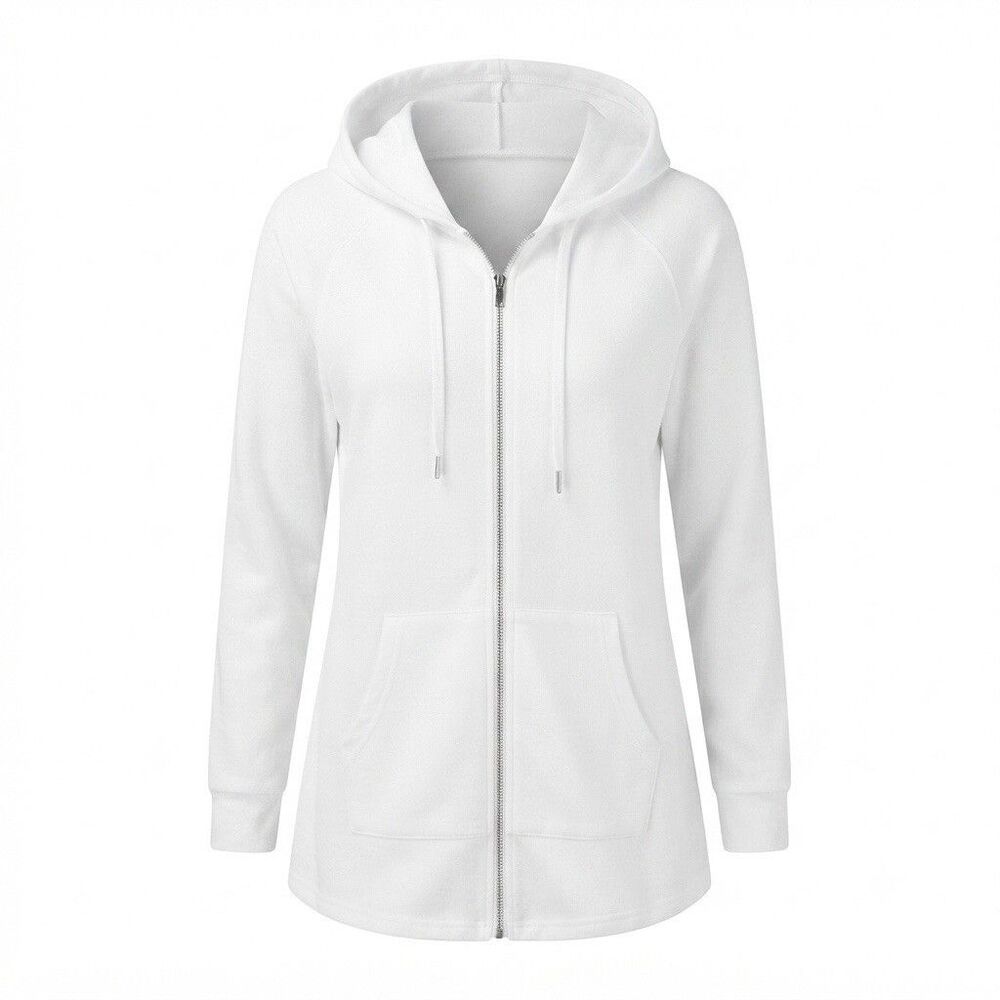 Calvin Klein Performance White Zip Up Hoodie Women's Size Large Long Sleeve